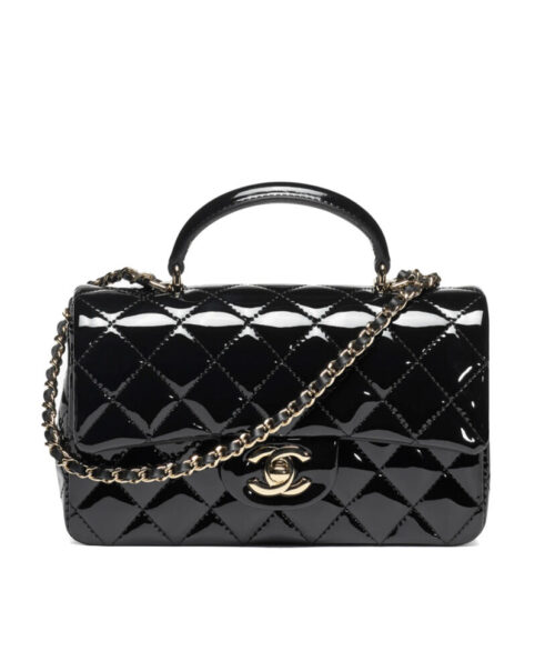 Chanel Mini Classic Handbag With Top Handle AS2431 Black